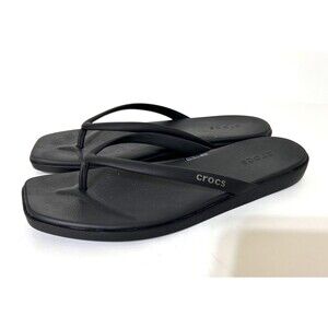 Crocs Women's size 10 Black Miami Thong Sandal Flip Flops Sandal Shoes EUC a